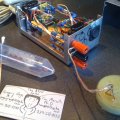 Spikerbox Prototype 2.  On display in a Kerrytown coffeeshop